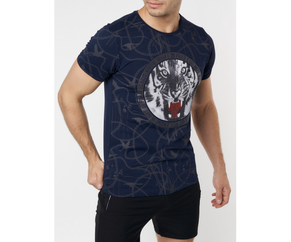 Подростковая футболка темно-синего цвета 220081TS