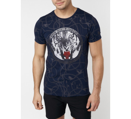 Подростковая футболка темно-синего цвета 220081TS