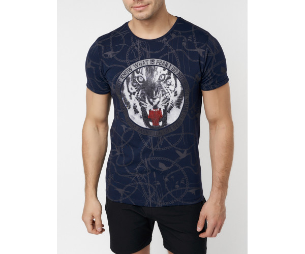 Подростковая футболка темно-синего цвета 220081TS