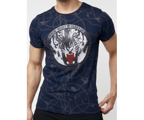 Подростковая футболка темно-синего цвета 220081TS