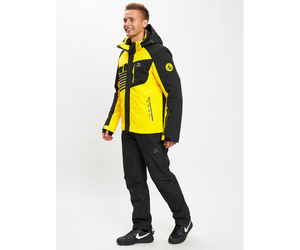 Горнолыжный костюм мужской желтого цвета 077012J
