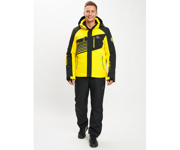 Горнолыжный костюм мужской желтого цвета 077012J
