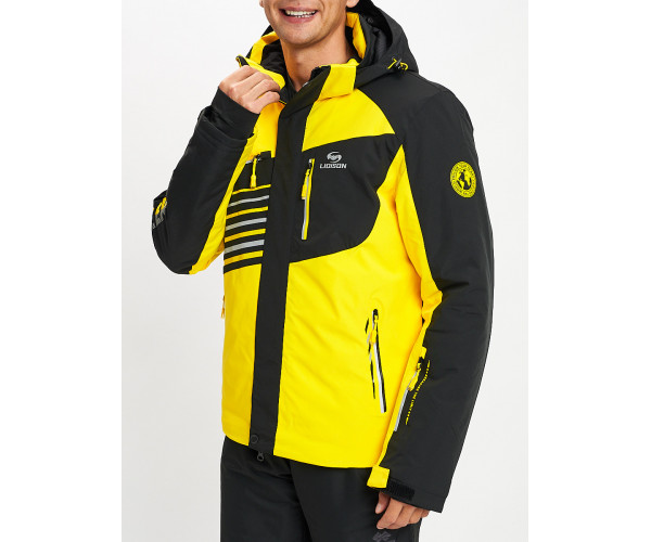 Горнолыжный костюм мужской желтого цвета 077012J