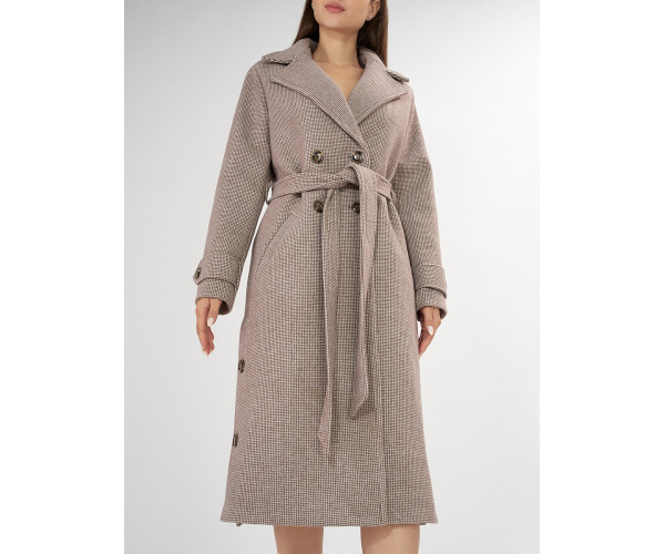 Пальто демисезонное бежевого цвета 42122B