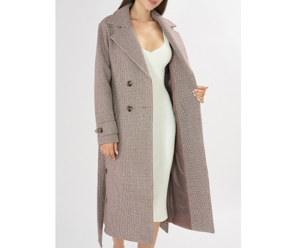 Пальто демисезонное бежевого цвета 42122B