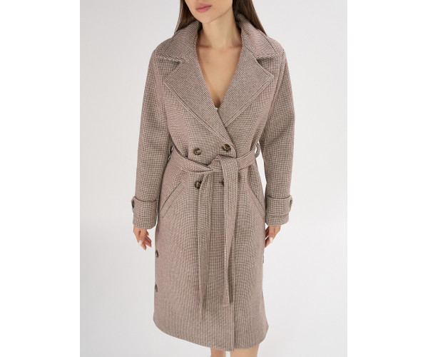 Пальто демисезонное бежевого цвета 42122B