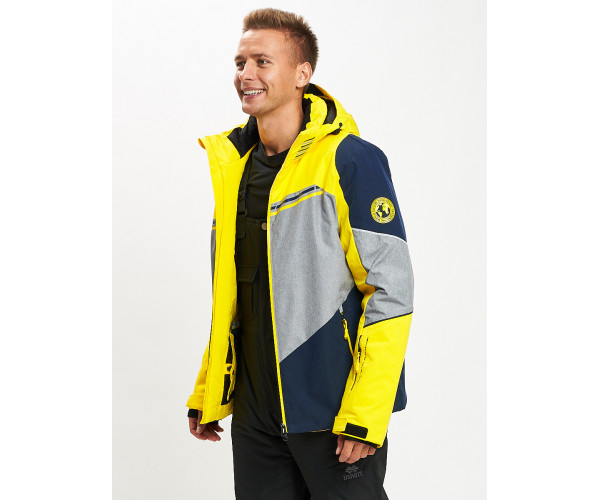 Горнолыжная куртка мужская желтого цвета 77016J