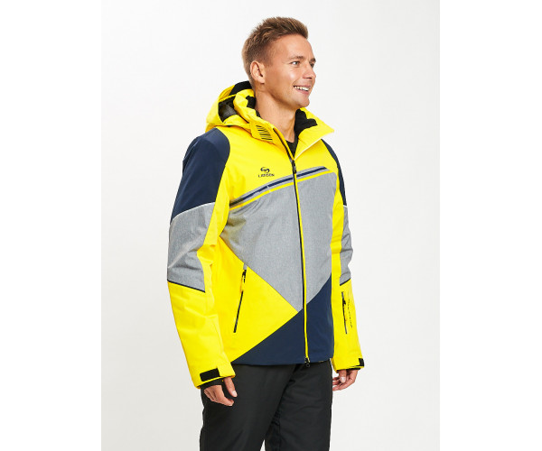 Горнолыжная куртка мужская желтого цвета 77016J