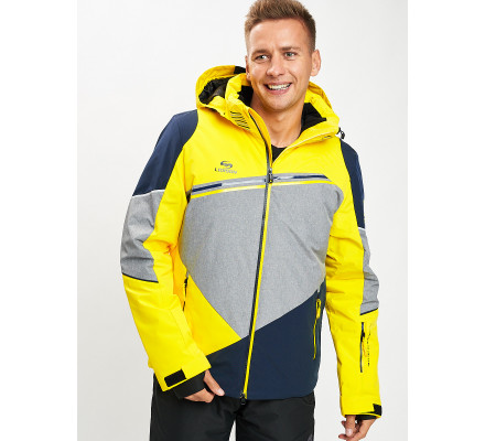 Горнолыжная куртка мужская желтого цвета 77016J