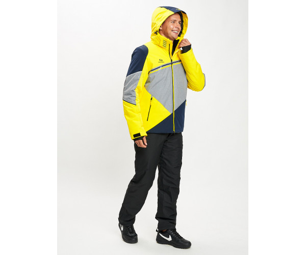 Горнолыжная куртка мужская желтого цвета 77016J