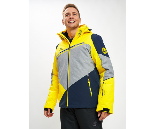 Горнолыжная куртка мужская желтого цвета 77016J