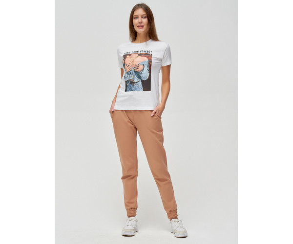 Женские футболки с принтом белого цвета 1601Bl