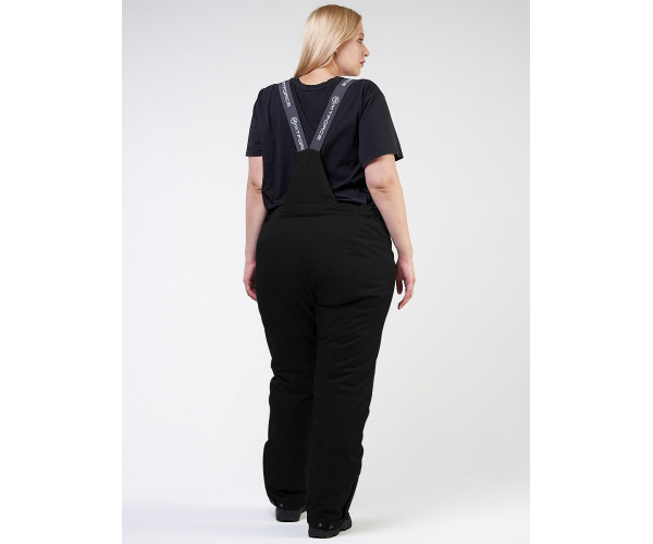 Горнолыжная костюм  bigsize черного цвета 02047Ch