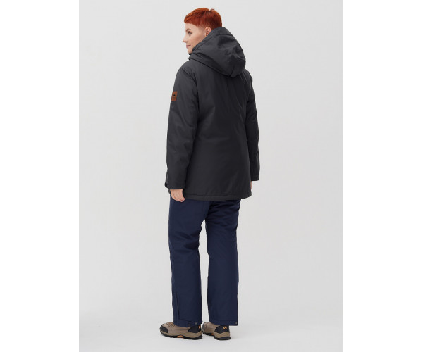 Горнолыжная костюм  bigsize темно-серого цвета 02047TC