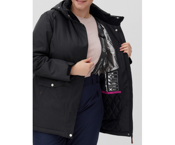 Горнолыжная костюм  bigsize темно-серого цвета 02047TC