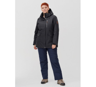 Горнолыжная костюм  bigsize темно-серого цвета 02047TC