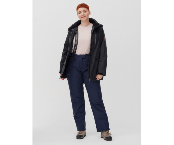 Горнолыжная костюм  bigsize темно-серого цвета 02047TC