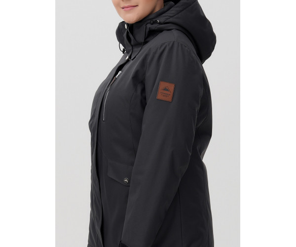 Горнолыжная костюм  bigsize темно-серого цвета 02047TC