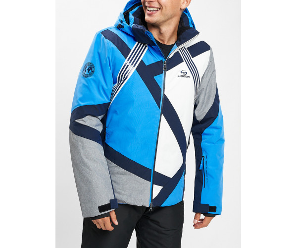 Горнолыжная куртка мужская синего цвета 77015S