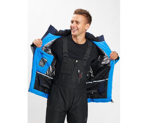Горнолыжная куртка мужская синего цвета 77015S