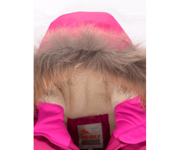 Парка зимняя Valianly для девочки розового цвета 9042R
