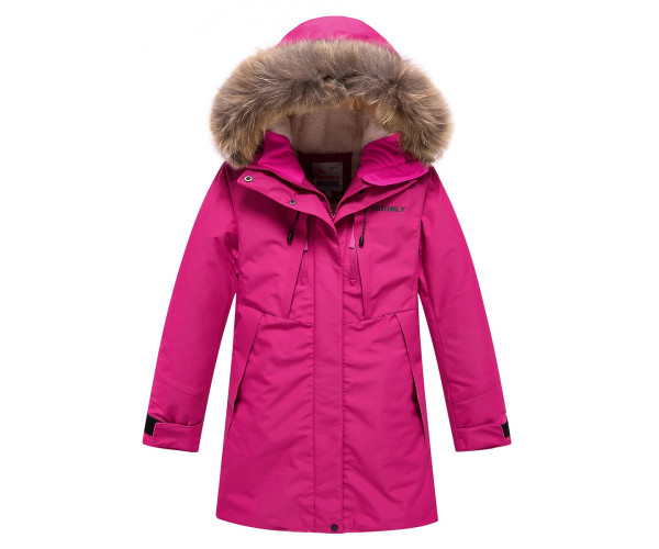 Парка зимняя Valianly для девочки розового цвета 9042R