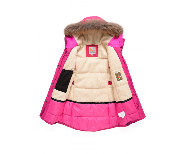 Парка зимняя Valianly для девочки розового цвета 9042R