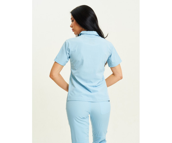 Спортивная футболка поло женская голубого цвета 33412Gl