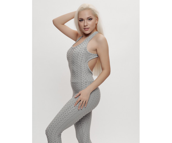 Комбинезон для фитнеса женский серого цвета 2005Sr
