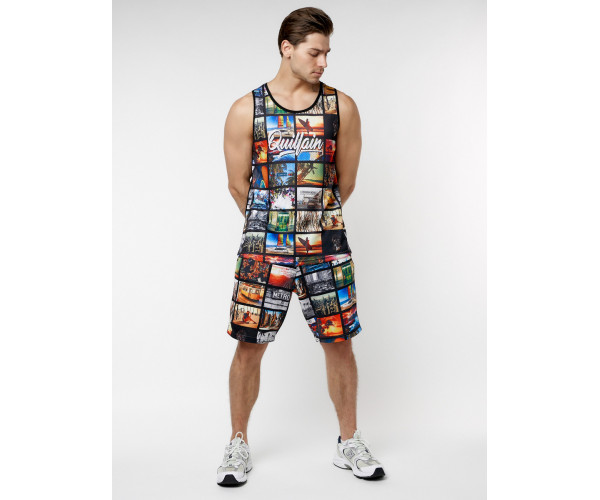 Костюм шорты и майка черного цвета 225298Ch