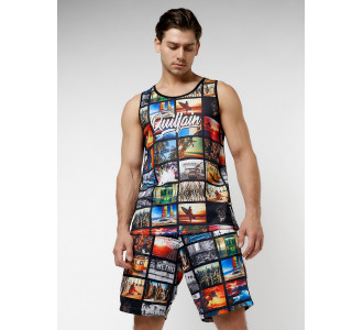 Костюм шорты и майка черного цвета 225298Ch