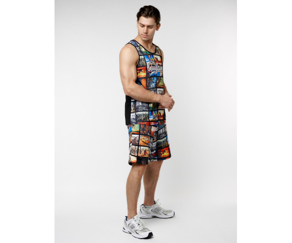 Костюм шорты и майка черного цвета 225298Ch