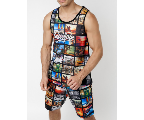 Костюм шорты и майка черного цвета 225298Ch