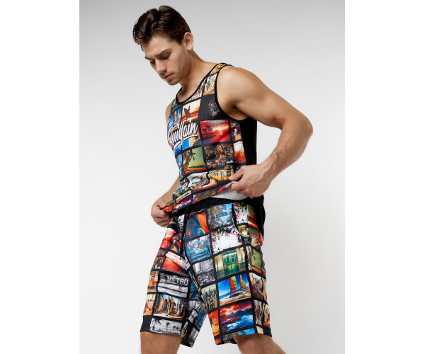 Костюм шорты и майка черного цвета 225298Ch