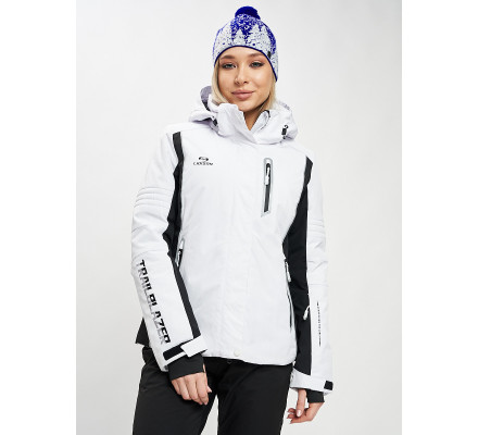 Горнолыжная куртка женская белого цвета 77034Bl