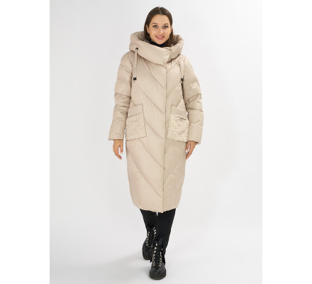 Куртка зимняя бежевого цвета 72185B