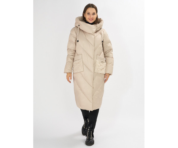 Куртка зимняя бежевого цвета 72185B