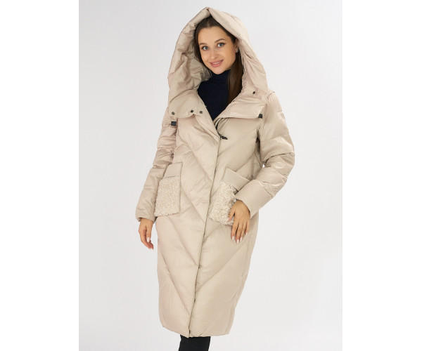 Куртка зимняя бежевого цвета 72185B