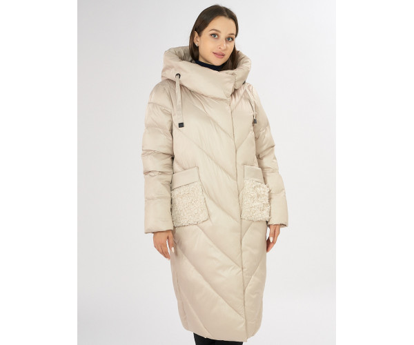 Куртка зимняя бежевого цвета 72185B
