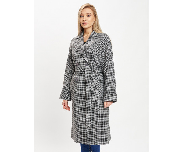 Пальто демисезонное серого цвета 42121Sr