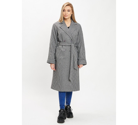 Пальто демисезонное серого цвета 42121Sr