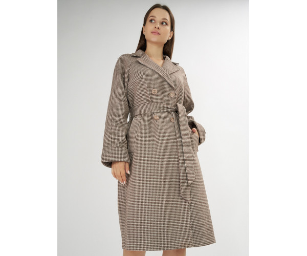 Пальто демисезонное темно-коричневого цвета 42121TK