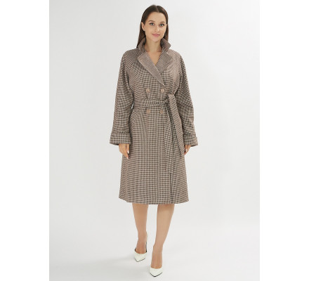 Пальто демисезонное темно-коричневого цвета 42121TK