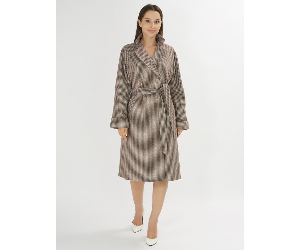 Пальто демисезонное темно-коричневого цвета 42121TK