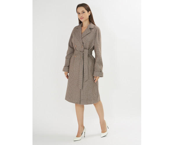 Пальто демисезонное темно-коричневого цвета 42121TK