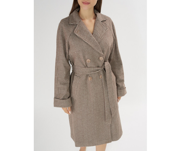 Пальто демисезонное темно-коричневого цвета 42121TK