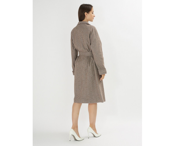 Пальто демисезонное темно-коричневого цвета 42121TK