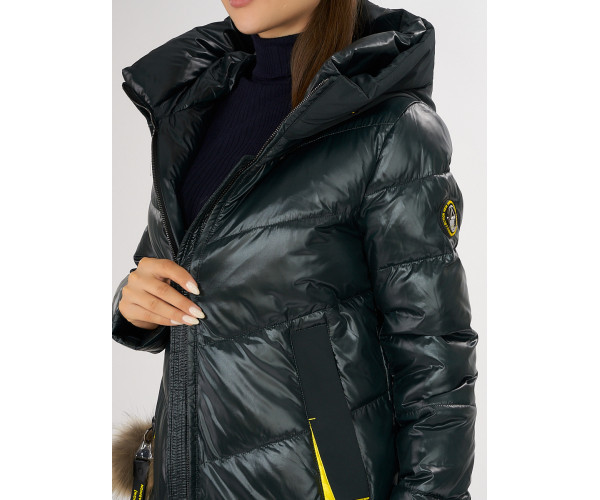 Куртка зимняя темно-зеленого цвета 72169TZ