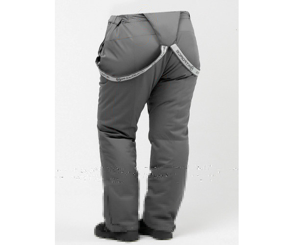 Брюки горнолыжные женские большого размерасерого цвета 1878Sr
