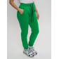 Джоггеры женские на флисе зимние зеленого цвета 1097Z